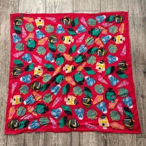Vintage 1990s square scarf with fish - Charter Club